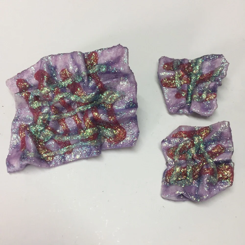 Vintage Hair Clip & Earrings 80’s Purple Glitter